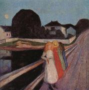 Edvard Munch Four gilrs on the bridge oil painting picture wholesale